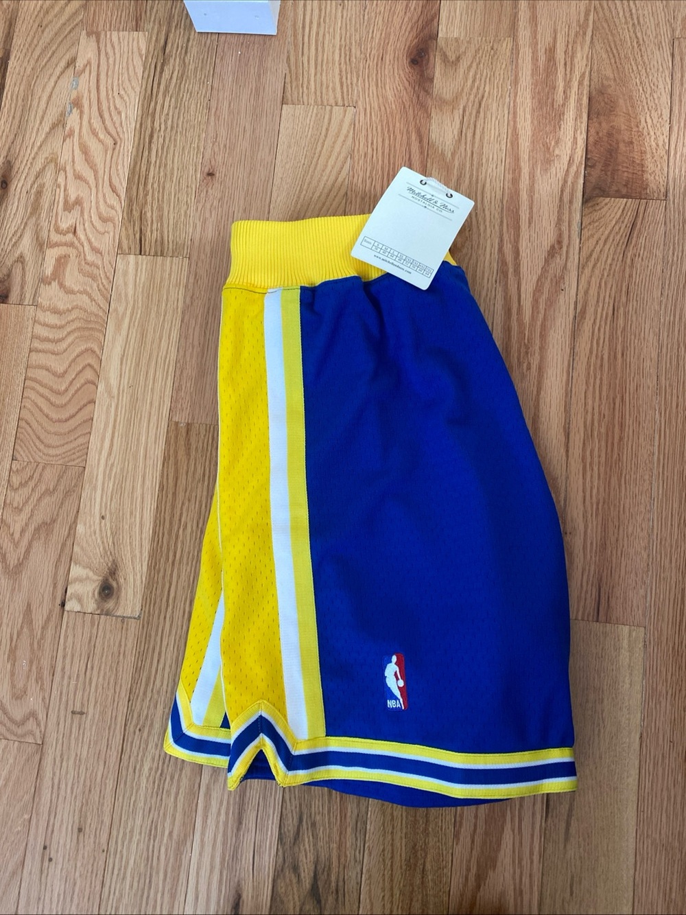 Mitchell & Ness Blue and Yellow Men's Athletic Shorts - Picture 4 of 4